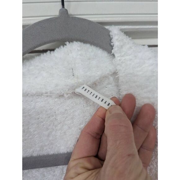 Pottery Barn Plush Robe women's size XL white long pockets teddy bath time sleep - Picture 3 of 10